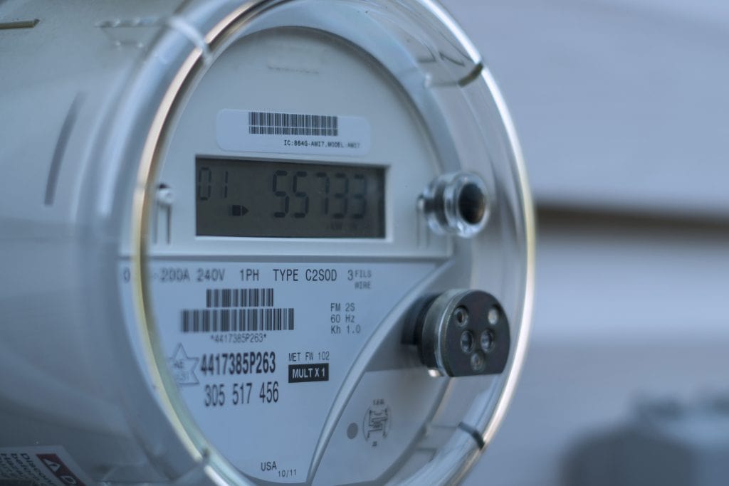 close up of utility meter